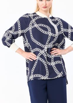 ZİNCİR DESEN RİBANALI GÖMLEK