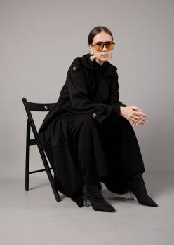 LAVİNİA SCUBA SÜET TRENÇ SİYAH LAVİNİA SCUBA SÜET TRENÇ SİYAH