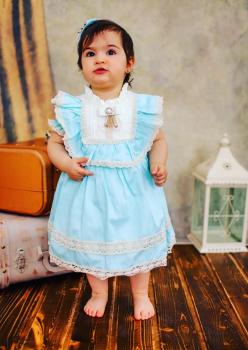 Kız Bebek Elbise Mavi AK0013